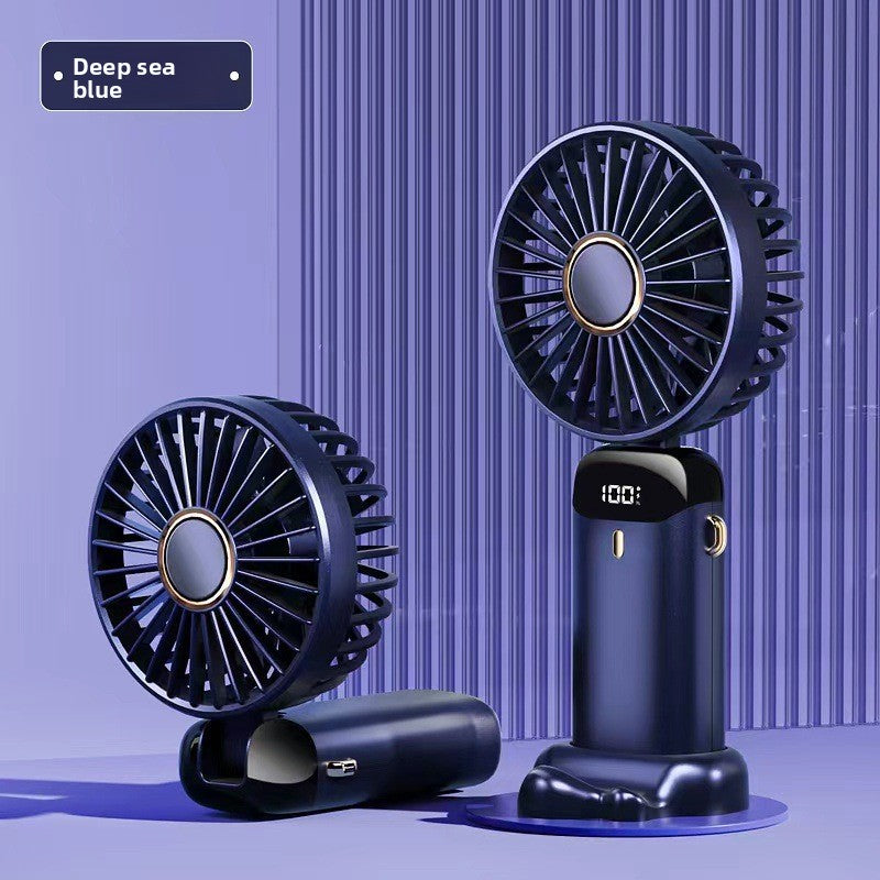 Portable USB Rechargeable Handheld Fan with Digital Display