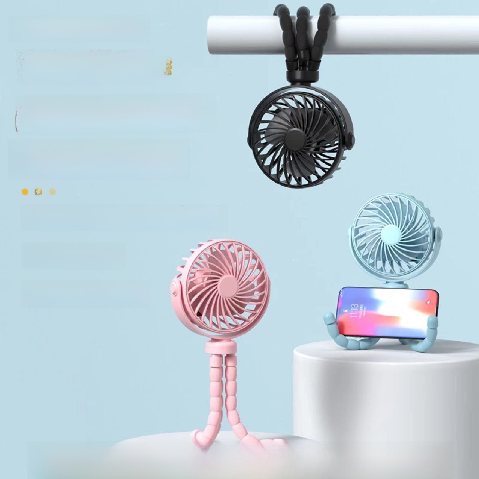 Portable Octopus USB Desk Fan with Night Light