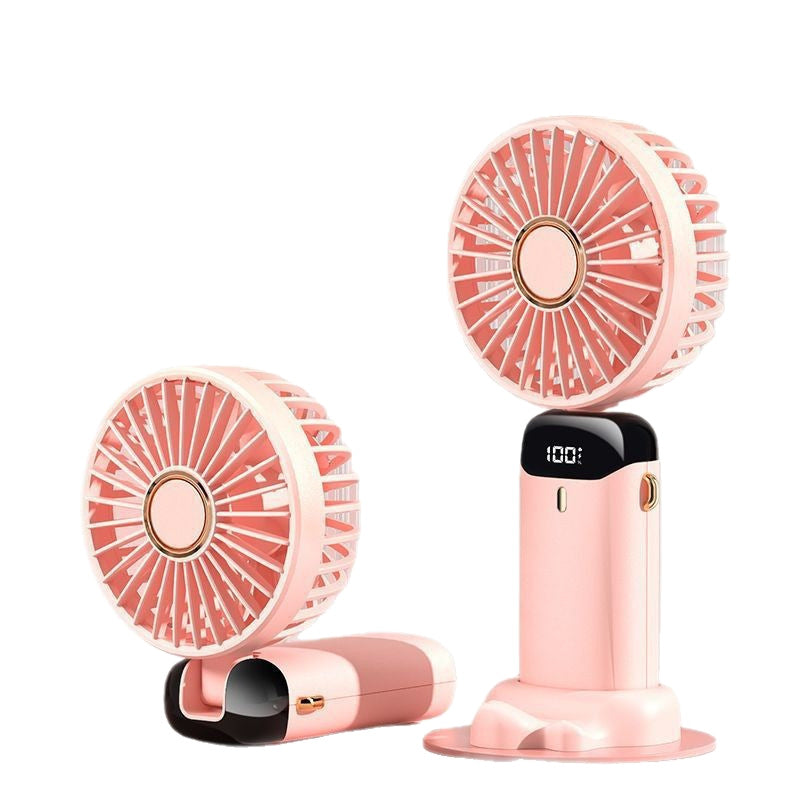 Portable USB Rechargeable Handheld Fan with Digital Display